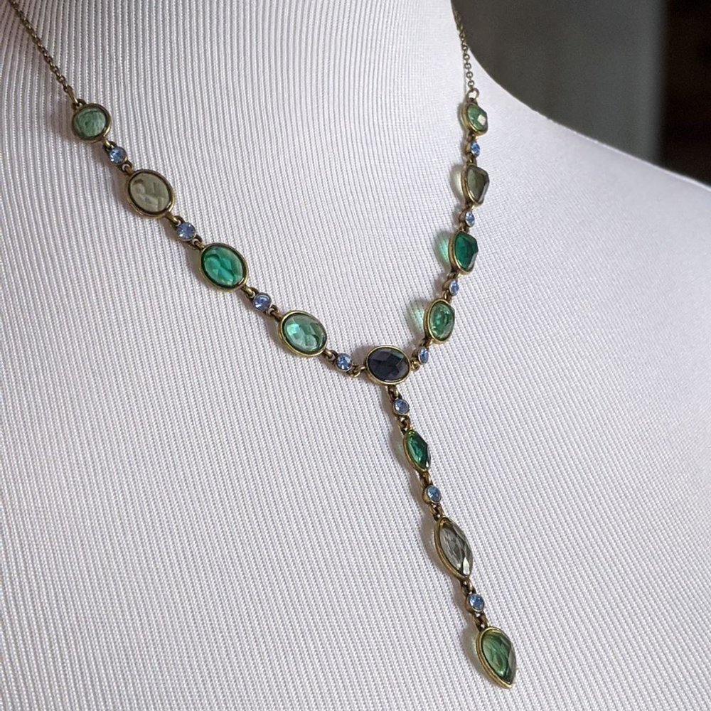 Sea Hues Crystals Drop Necklace